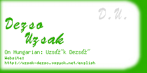 dezso uzsak business card